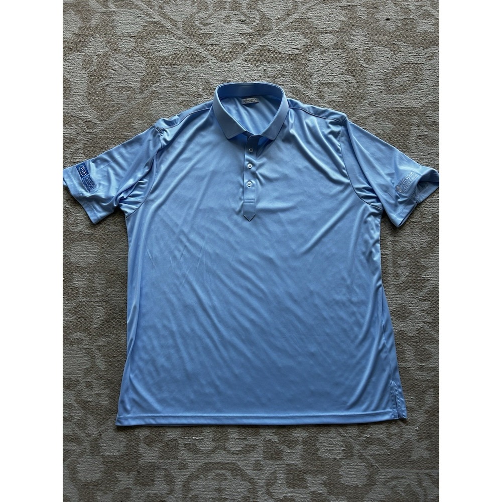Collars & Co Polo Shirt Mens 2XL Blue Dress Stretch Lightweight Valspar Champion